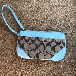Blue Coach Wristlet